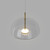 Dome Air Clear Glass Old Brass Pendant Light-8