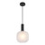 Aosta Rounded Square Frosted Glass Black Pendant-1