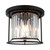 Amelia 3 Light Clear Crystal Prism Black Ceiling Light