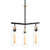 Bourne 3 Light Black Gold Clear Glass Pendant