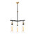 Bourne 3 Light Black Gold Clear Glass Pendant-1