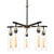 Bourne 5 Light Black Gold Clear Glass Pendant