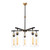 Bourne 5 Light Black Gold Clear Glass Pendant-1