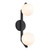 Rayna IP44 Matt Opal Glass Black Twin Wall Light-1