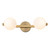 Rayna IP44 Matt Opal Glass Gold Twin Wall Light
