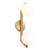 Rayna IP44 Matt Opal Glass Gold Twin Wall Light-1