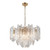 Riviera 10 Light Clear Ice Glass Gold Pendant Light-1