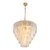 Alara 9 Light Satin Brass Tiered Textured Glass Round Chandelier-2