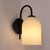 Avondale Matt Opal Ribbed Glass Black Wall Light-1 Avondale Matt Opal Ribbed Glass Black Wall Light-1