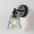 Dothan Diamond Cut Blue Glass Black Wall Light-2 Dothan Diamond Cut Blue Glass Black Wall Light-2