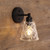 Dothan Diamond Cut Clear Glass Black Wall Light-1 Dothan Diamond Cut Clear Glass Black Wall Light-1