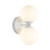 Hotaka White Modern Opal Twin Glass Wall Light Hotaka White Modern Opal Twin Glass Wall Light