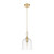 Rafai Clear Glass Bell Shade Brass Pendant Light-2