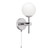 Trama IP44 Chrome Opal Glass Wall Light with Pull Cord