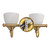 Nova Bell Opal Glass Twin Wall Light - Satin Brass-6
