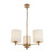 Sheryll 3 Light Antique Gold Pendant with Ivory Shades-2