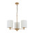 Sheryll 3 Light Antique Gold Pendant with Ivory Shades-3