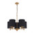 Sheryll 5 Light Antique Gold Pendant with Black Shades-5