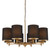 Sheryll 8 Light Antique Gold Pendant with Black Shades