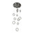 Fria 10 Light Chrome Cascading Crystal Pendant Chandelier