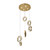 Fria 6 Light Gold Cascading Crystal Pendant Chandelier