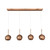 Norwich 4 Light Bar Cluster Glass Pendant - Rose Gold