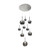 Norwich 9 Light Round Cluster Glass Pendant - Chrome