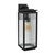 Rinka Black IP44 Rectangular Wall Light - Ribbed Glass