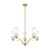 Belovo 5 Light Opal Glass Branching Chandelier - Gold-2