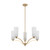 Belovo 5 Light Opal Glass Branching Chandelier - Gold-3
