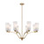 Belovo 8 Light Opal Glass Branching Chandelier - Gold-2