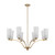 Belovo 8 Light Opal Glass Branching Chandelier - Gold-3