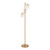 Franceville 3 Light Gold LED Floor Lamp - Amber Glass-2
