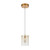 Franceville Gold LED Solo Pendant Light - Amber Glass-2