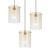 Franceville 3 Light Gold LED Cluster Pendant - Amber Glass