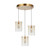 Franceville 3 Light Gold LED Cluster Pendant - Amber Glass-2