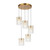 Franceville 5 Light Gold LED Cluster Pendant - Amber Glass-1