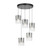 Franceville 5 Light Black LED Cluster Pendant - Smoke Glass-1