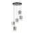 Franceville 5 Light Black LED Cluster Pendant - Smoke Glass-2