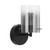 Franceville Black LED Wall Light - Smoke Glass-2