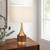 Elkhorn Walnut-Gold Table Lamp - Beige Shade-1