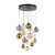 Tyrania 15 Light Multi-Coloured Round Glass Black Chandelier-2