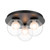 Marcy 3 Light Double Glass Ceiling Light - Matt Black-1