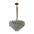 Huzi Acrylic Crystal Inverted Triangle Chandelier - Brass-10