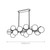 Emi White Glass Sputnik Linear Pendant - Black-1