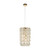 Huzi Circular Acrylic Crystal Cylinder Pendant Light - Brass-1