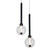 Meteor 2 Glass Orb Cluster Pendant Light - Black