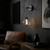 Meteor Single Glass Orb Wall Light - Black-1