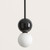 Dalt Twin Globes Black Marble Glass Pendant-2
