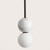 Dalt Twin Globes White Marble Glass Pendant-2